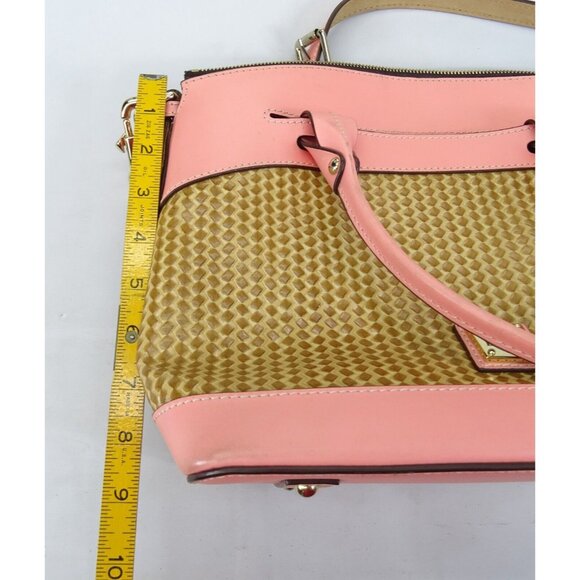 Dooney & Bourke Light Pink Beacon Woven & Smooth Leather Domed Satchel Crossbody - Picture 5 of 9